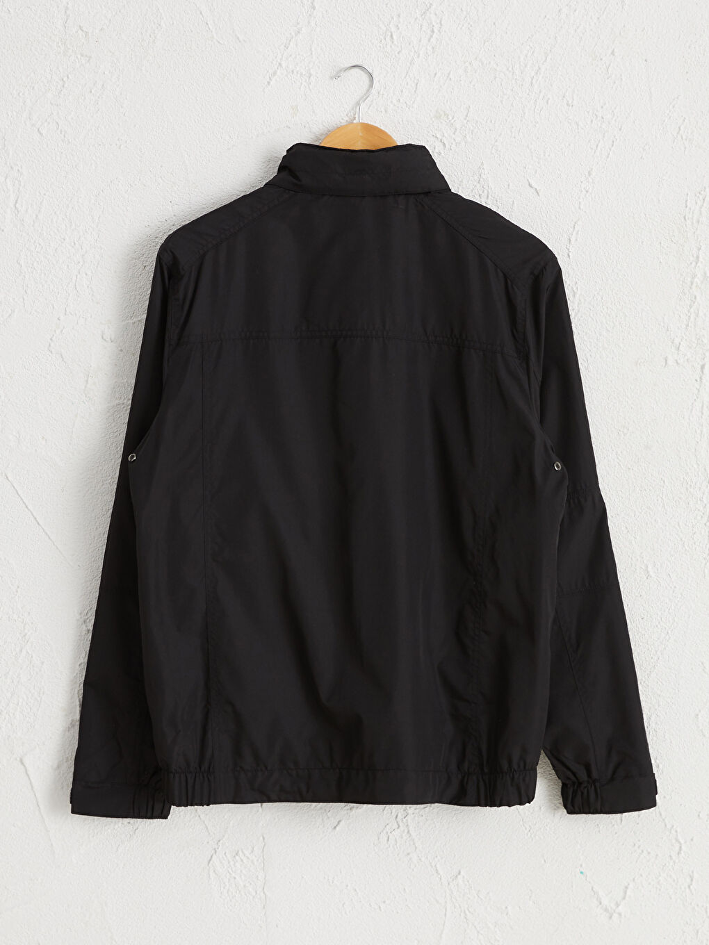 Siyah Dik Yaka İnce Basic Mont-7