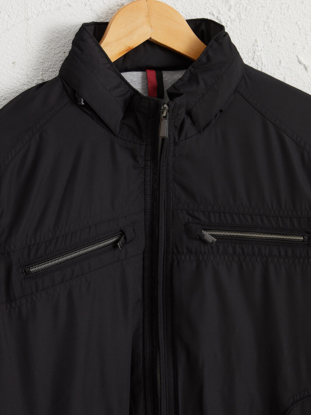 Siyah Dik Yaka İnce Basic Mont-8