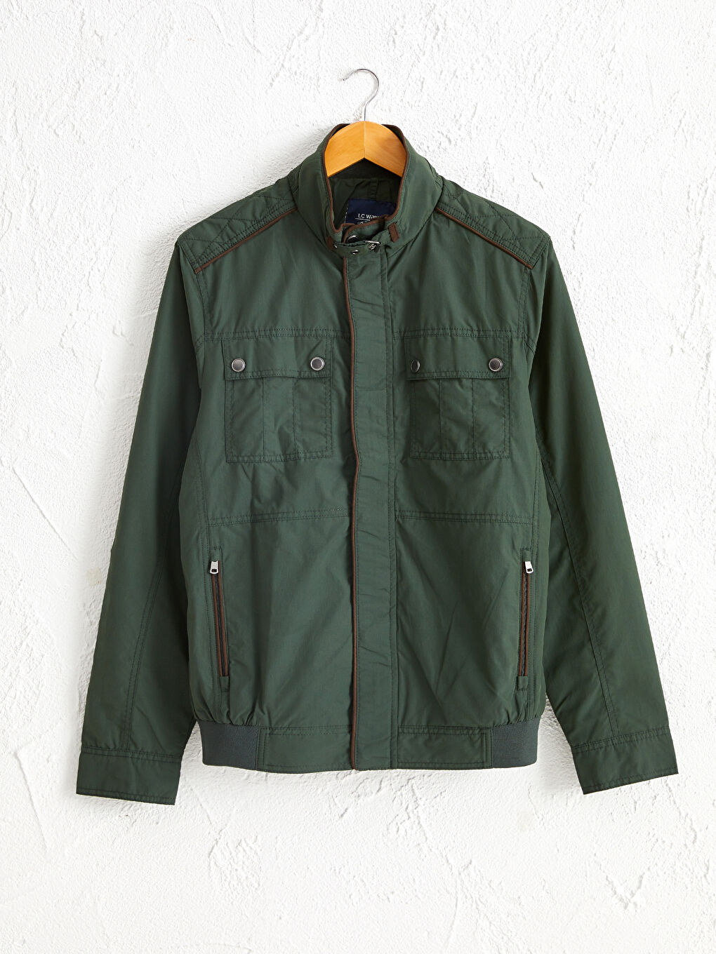 Бомбер с прямым воротником для мужчин-7