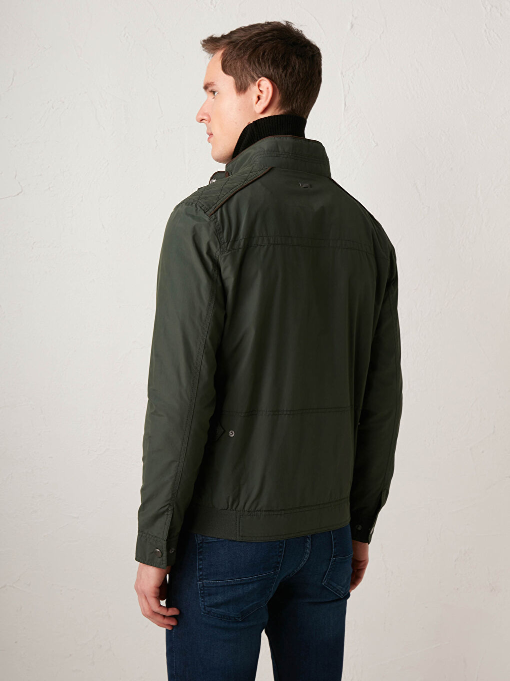 Бомбер с прямым воротником для мужчин-2