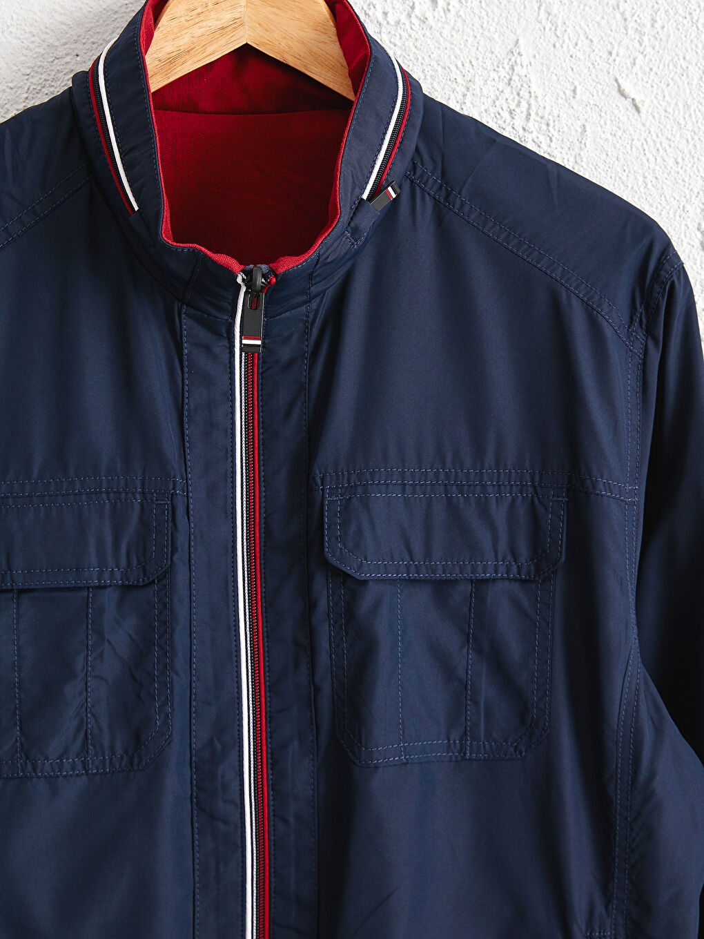 Neckband Double-Sided Lightweight Short Coat-5