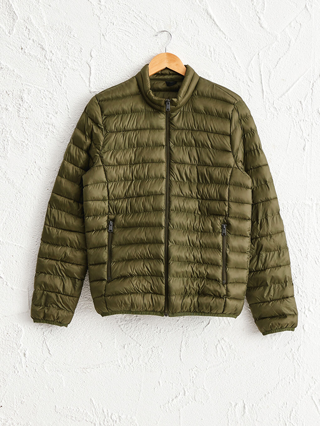 Yeşil Standart Kalıp Erkek Şişme Mont-5