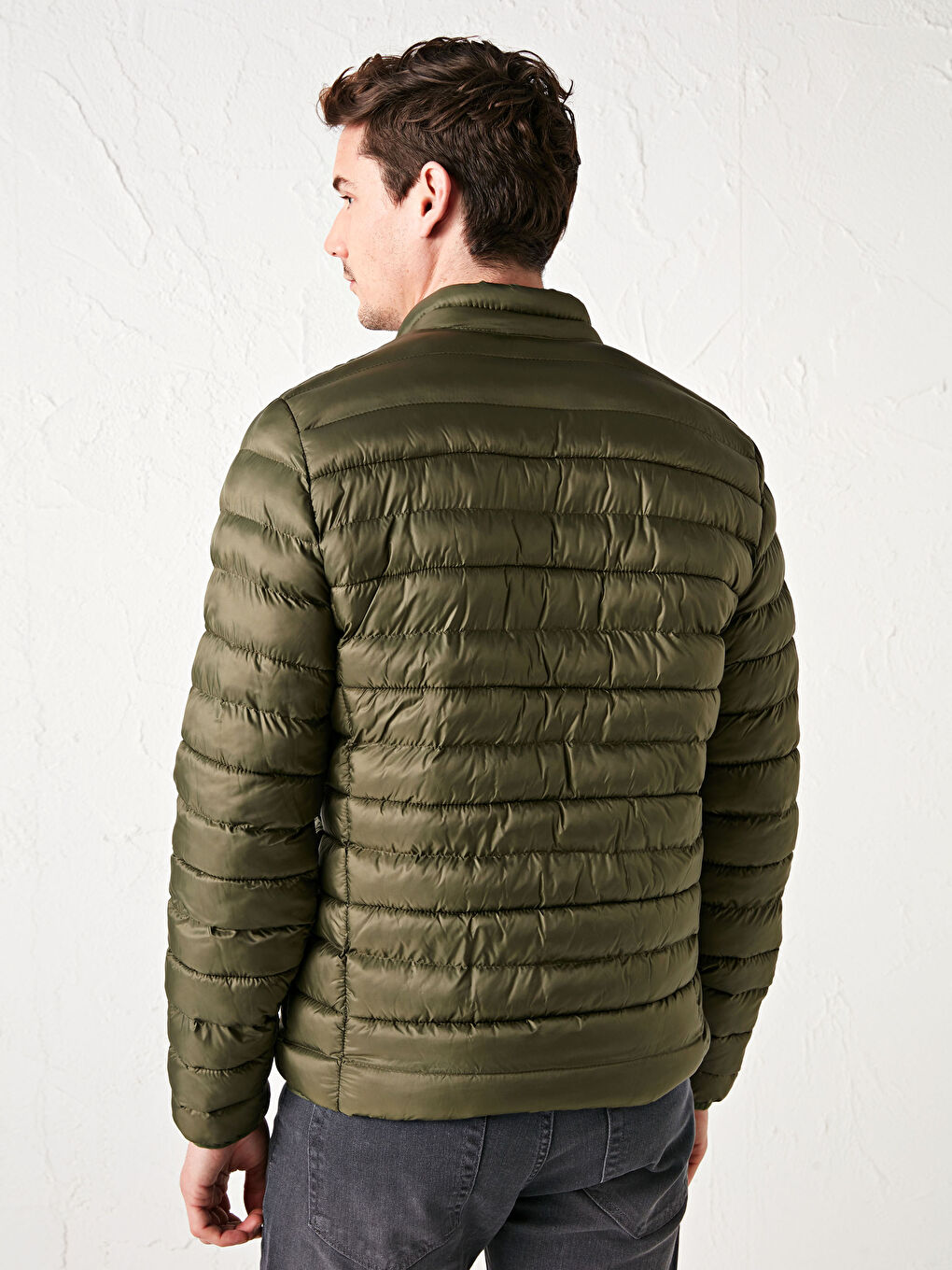 Yeşil Standart Kalıp Erkek Şişme Mont-4