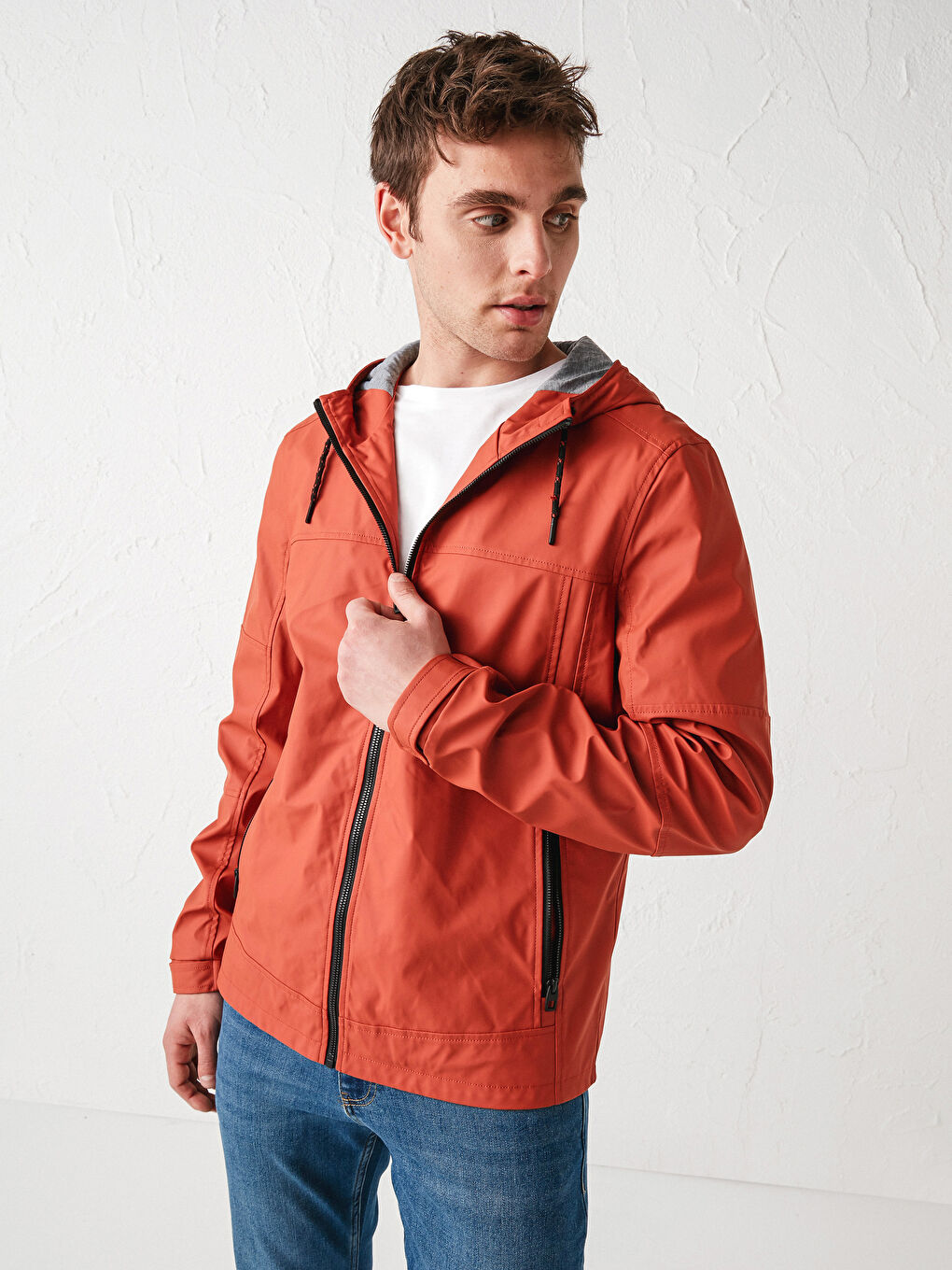 Hooded Slim Men's Jacket-5