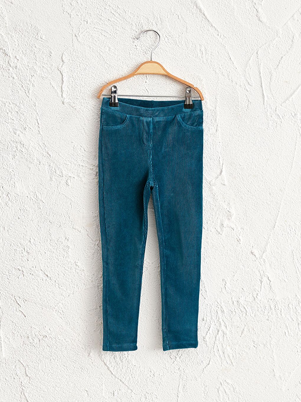 فيزون بناتي مخملي طويل أساسي بخصر مطاطي