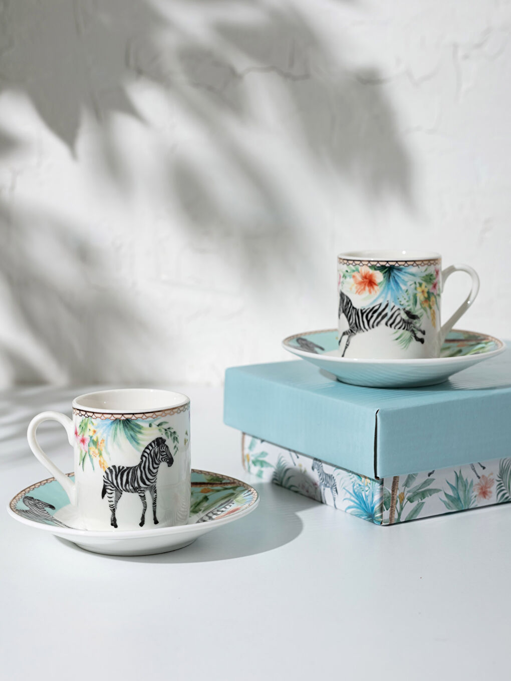 Karışık Zebra Baskılı Porselen Fincan Seti 2'li-3