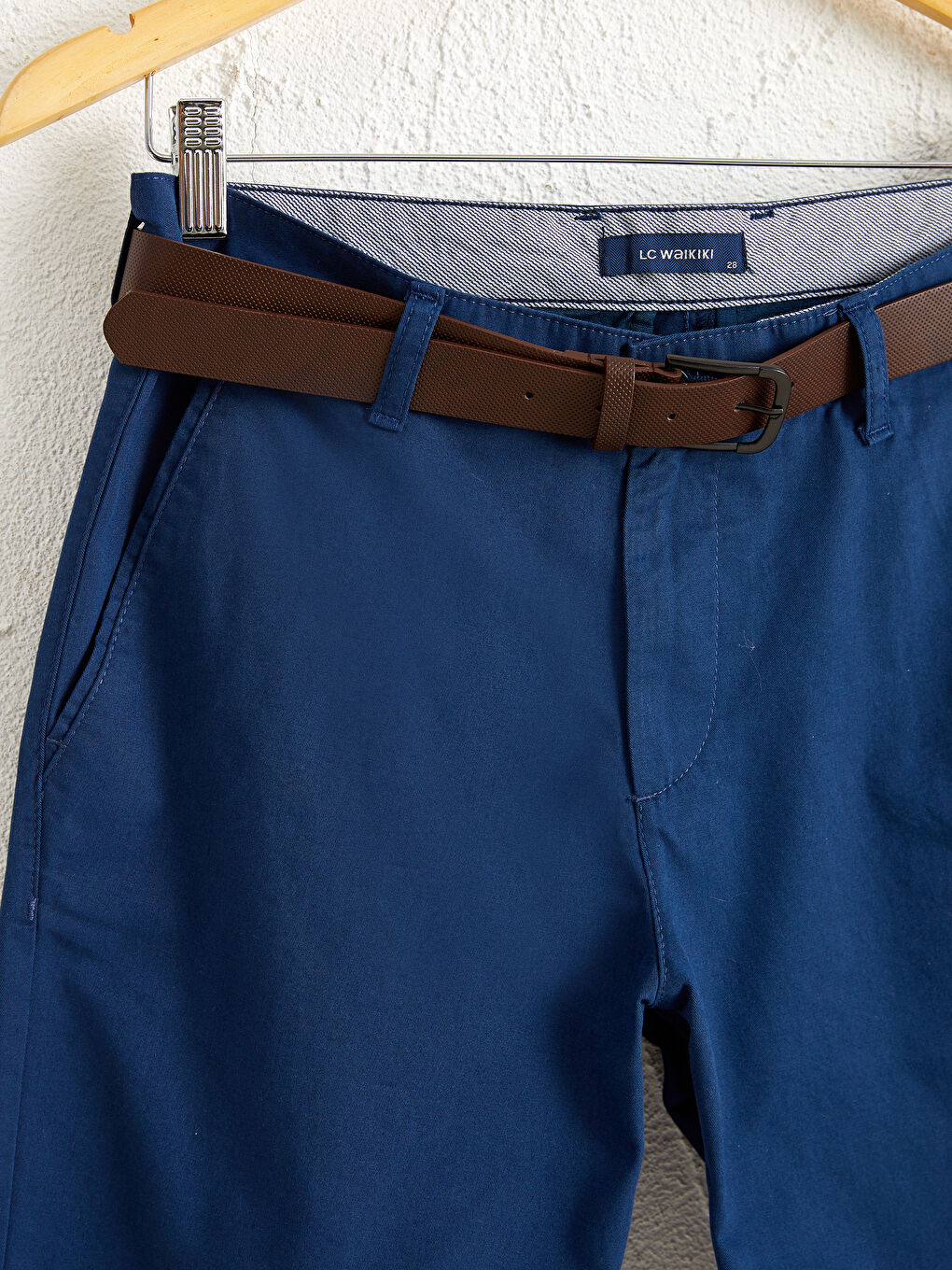 Lacivert Slim Fit Bermuda Gabardin Şort-2