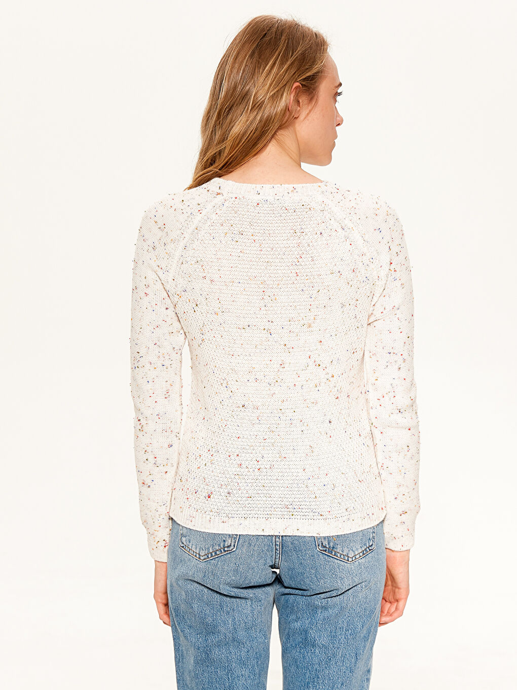 Свитер с круглым вырезом и длинным рукавом для женщин-2