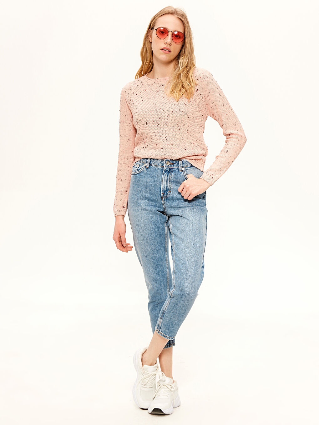 Свитер с круглым вырезом и длинным рукавом для женщин-2