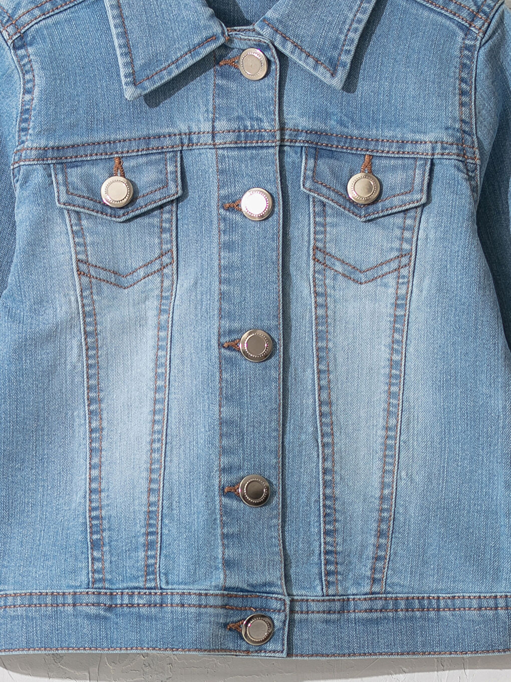 Long Sleeve Girl Jean Jacket-2