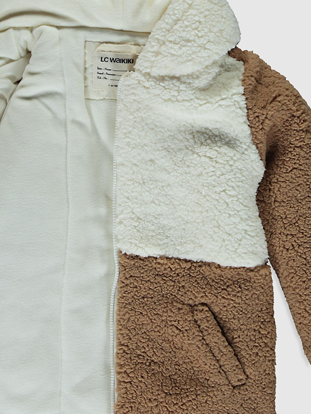 Girl's Plush Short Coat with Hood-2