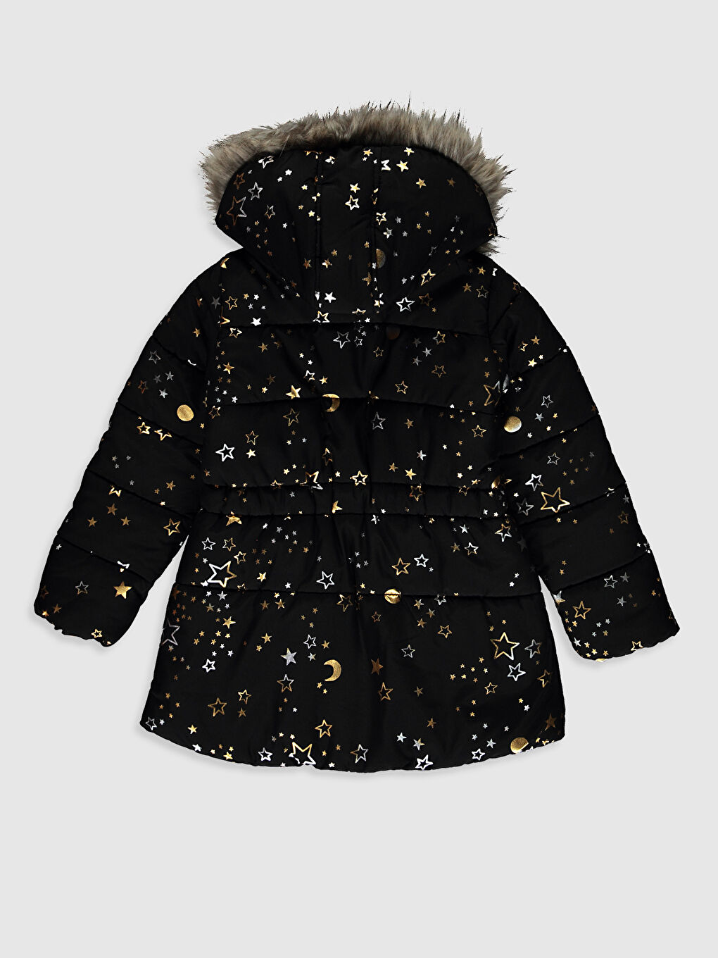 Пальто Для Девочек С Принтом И Капюшоном С Перьями-1