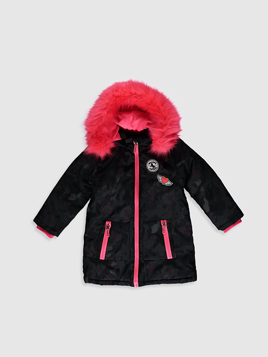 Girl Feather Hooded Coat