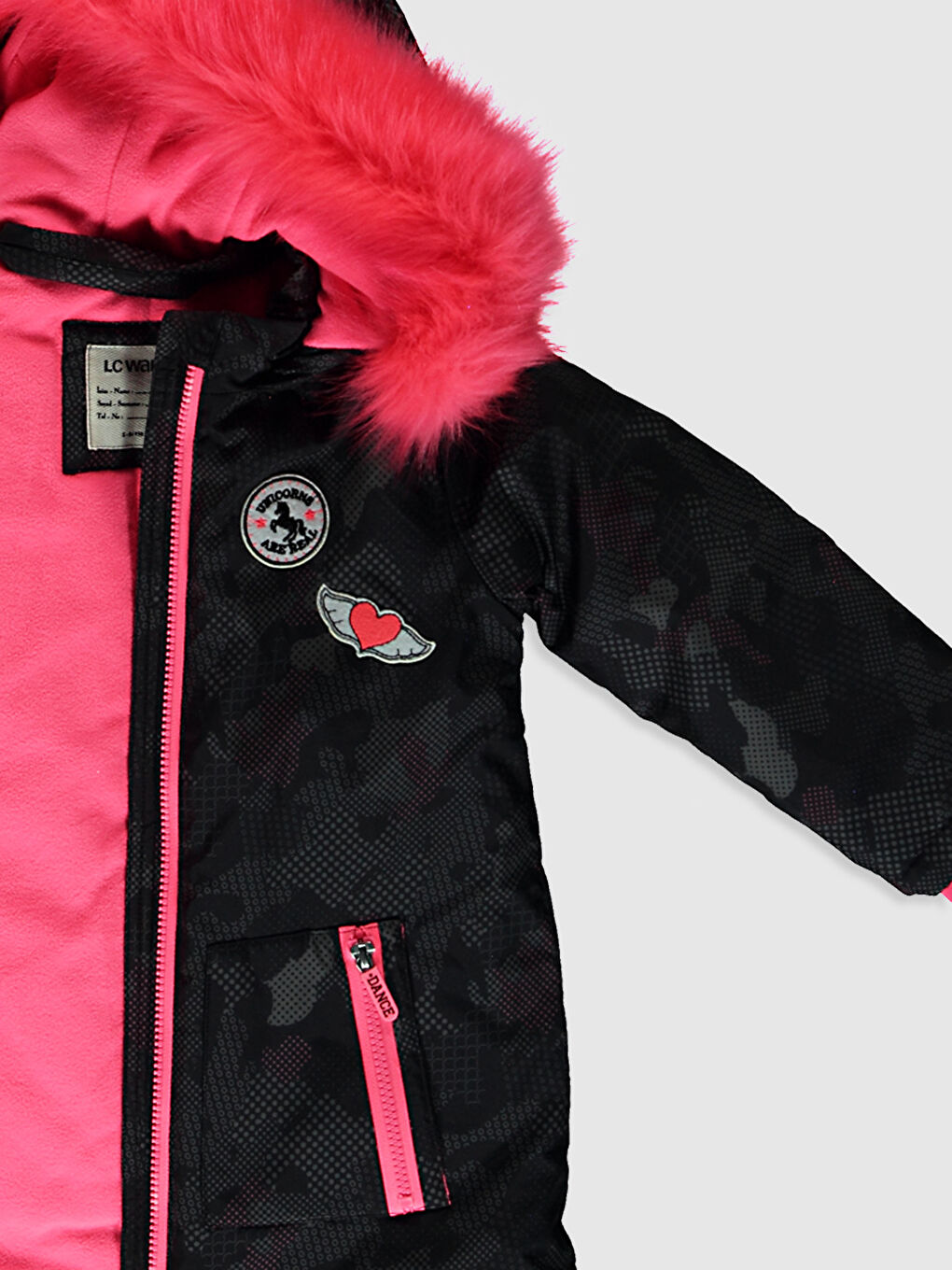 Girl Feather Hooded Coat-3