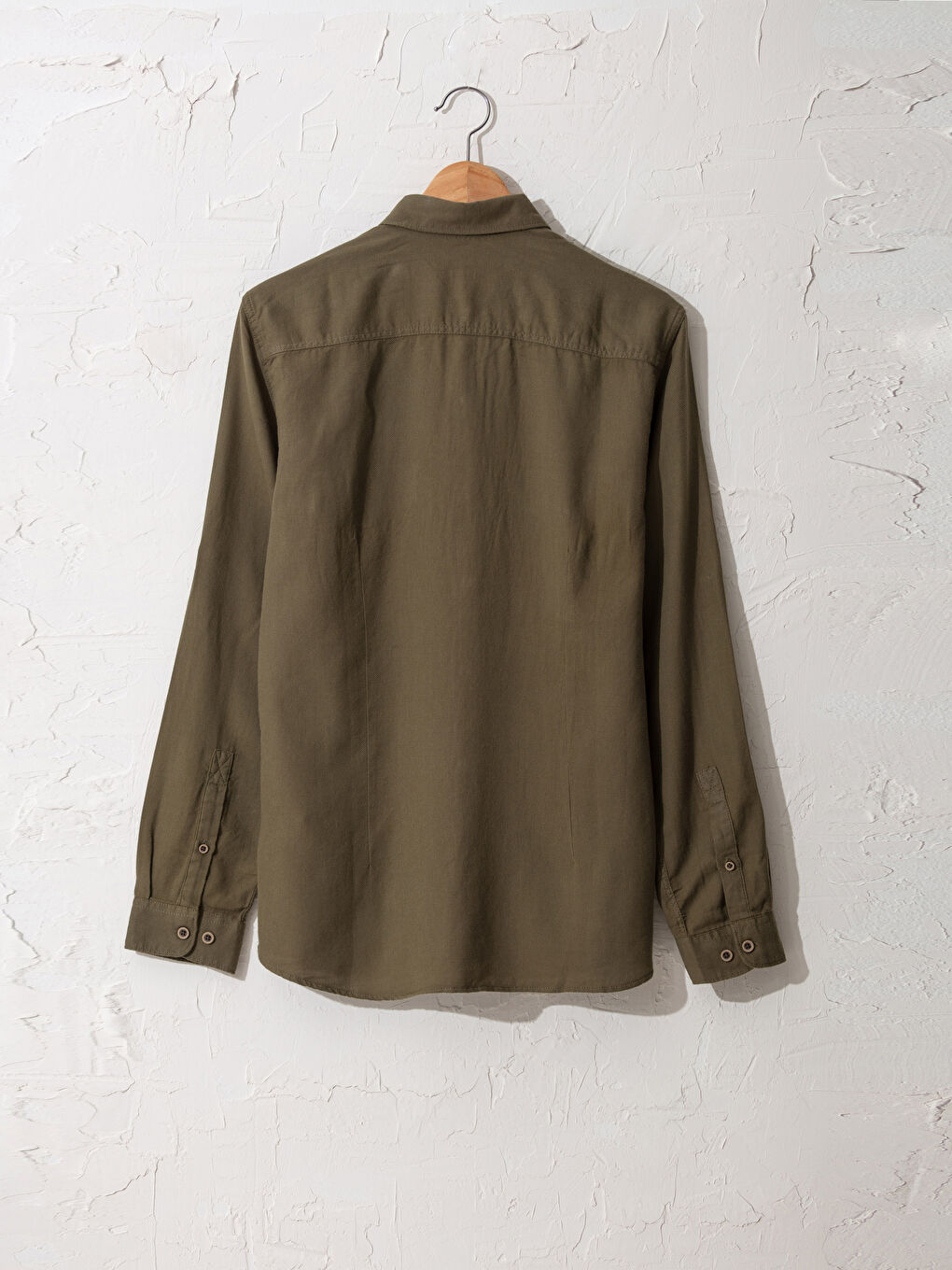 Extra Slim Fit Long Sleeve Gabardine Shirt-4