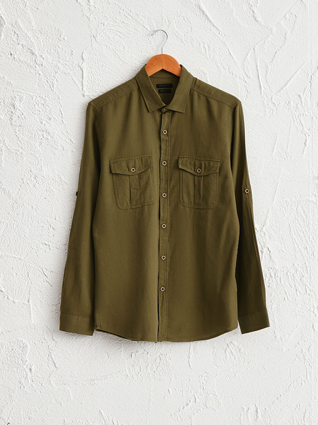 Extra Slim Fit Long Sleeve Gabardine Shirt