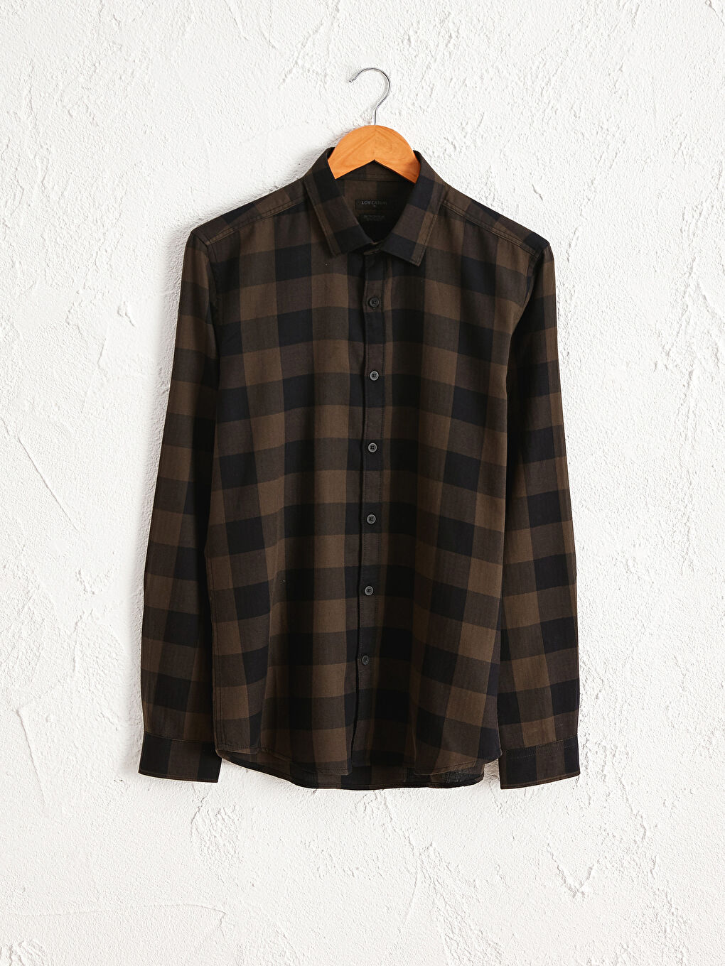 XSIDE Extra Slim Fit Long Sleeve Plaid Men's Lumberjack Shirt -0W1396Z8-LMU