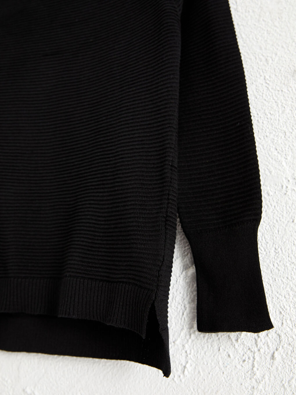 Crew Neck Long Sleeve Women Slim Knitwear Sweater-3