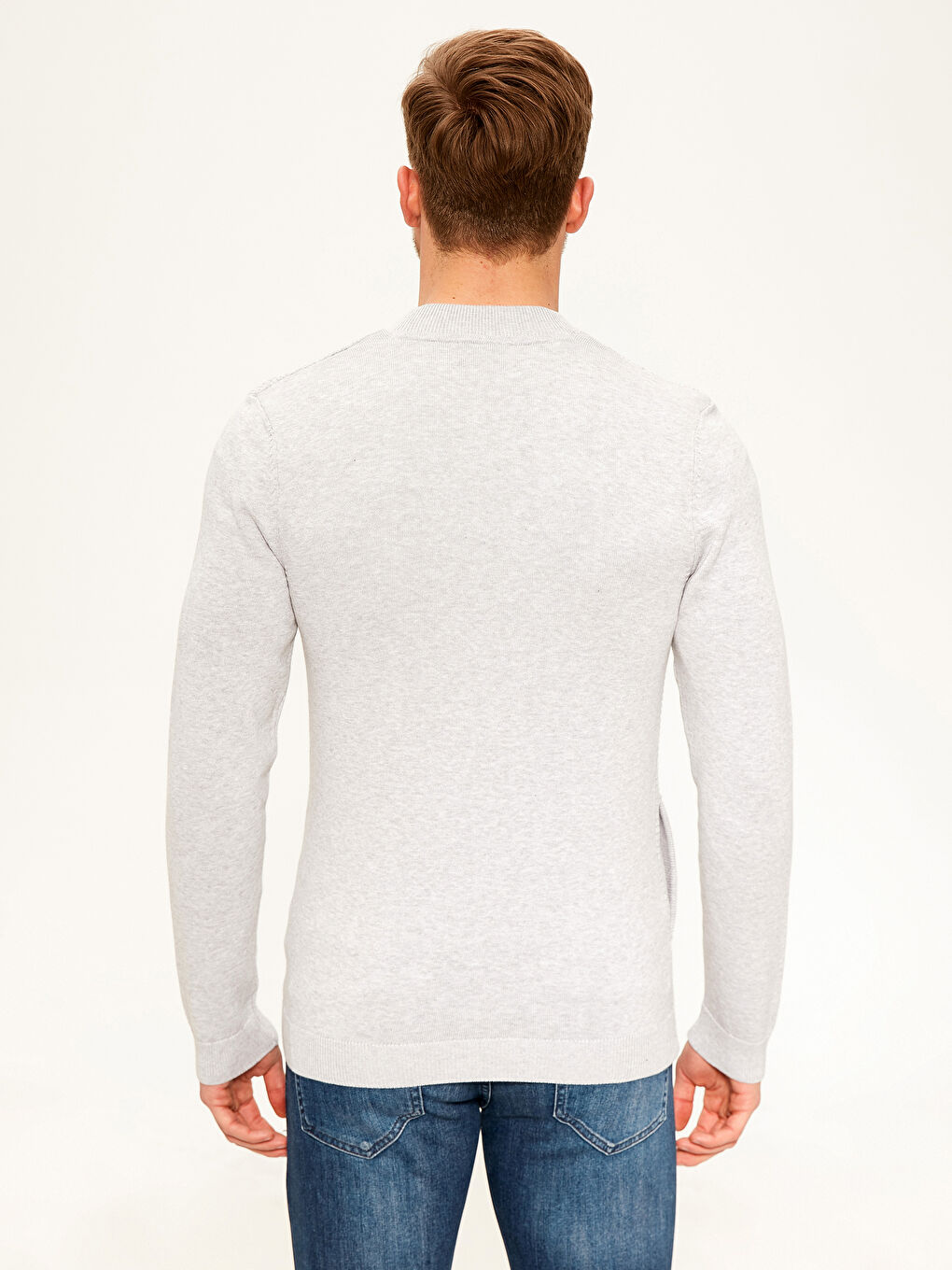 LCW Vision Slim Fit College Collar Figured Cardigan -0W1551Z8-LAL