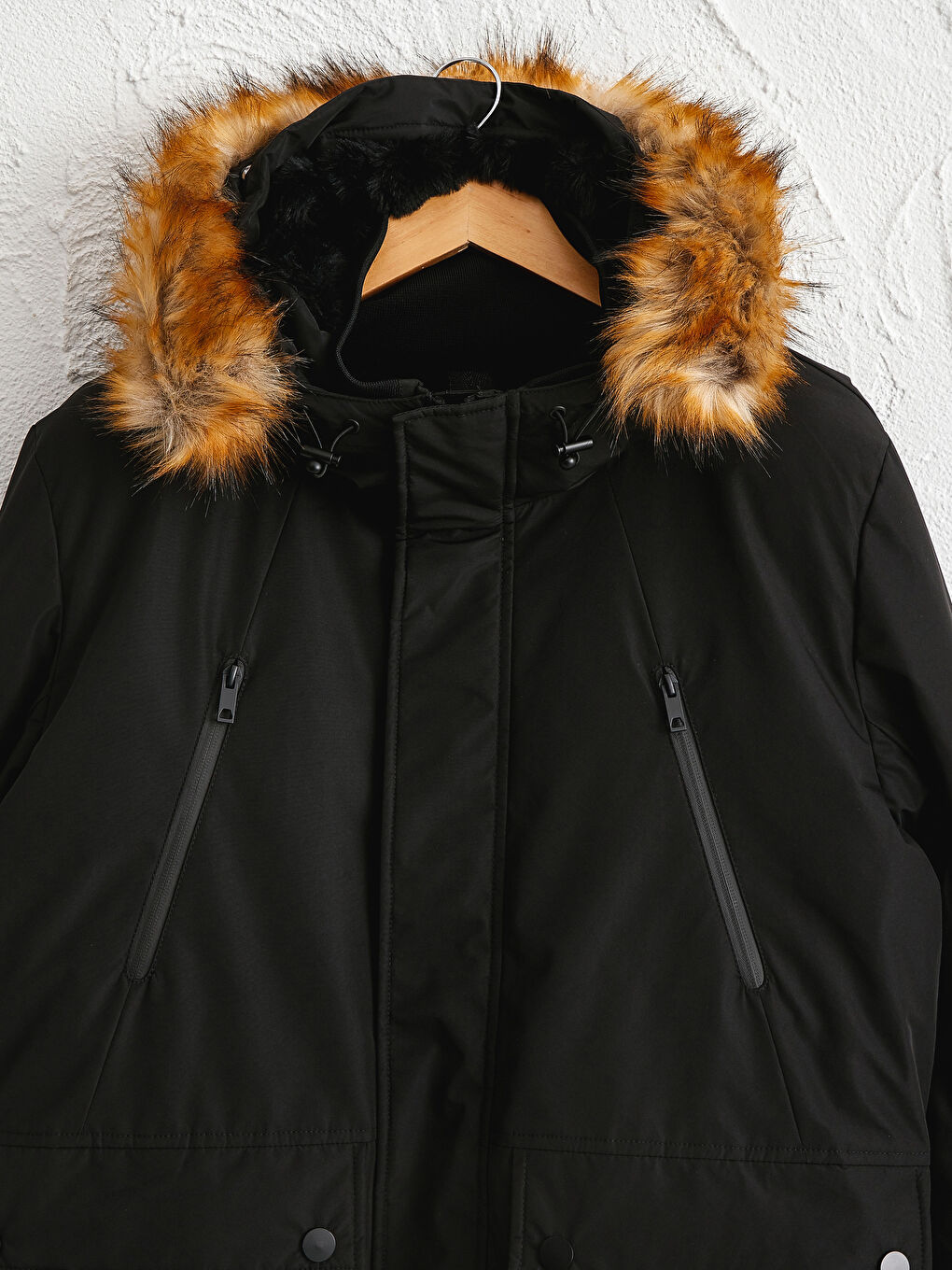 Standard Fit Heavy Coat with Hood-2