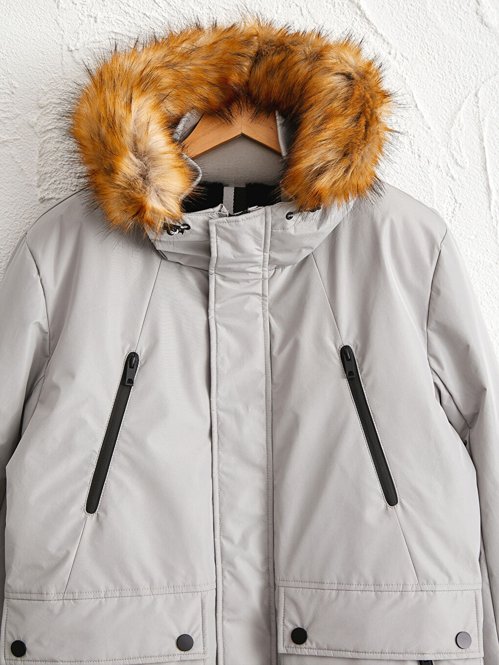 Standard Fit Heavy Coat with Hood-2