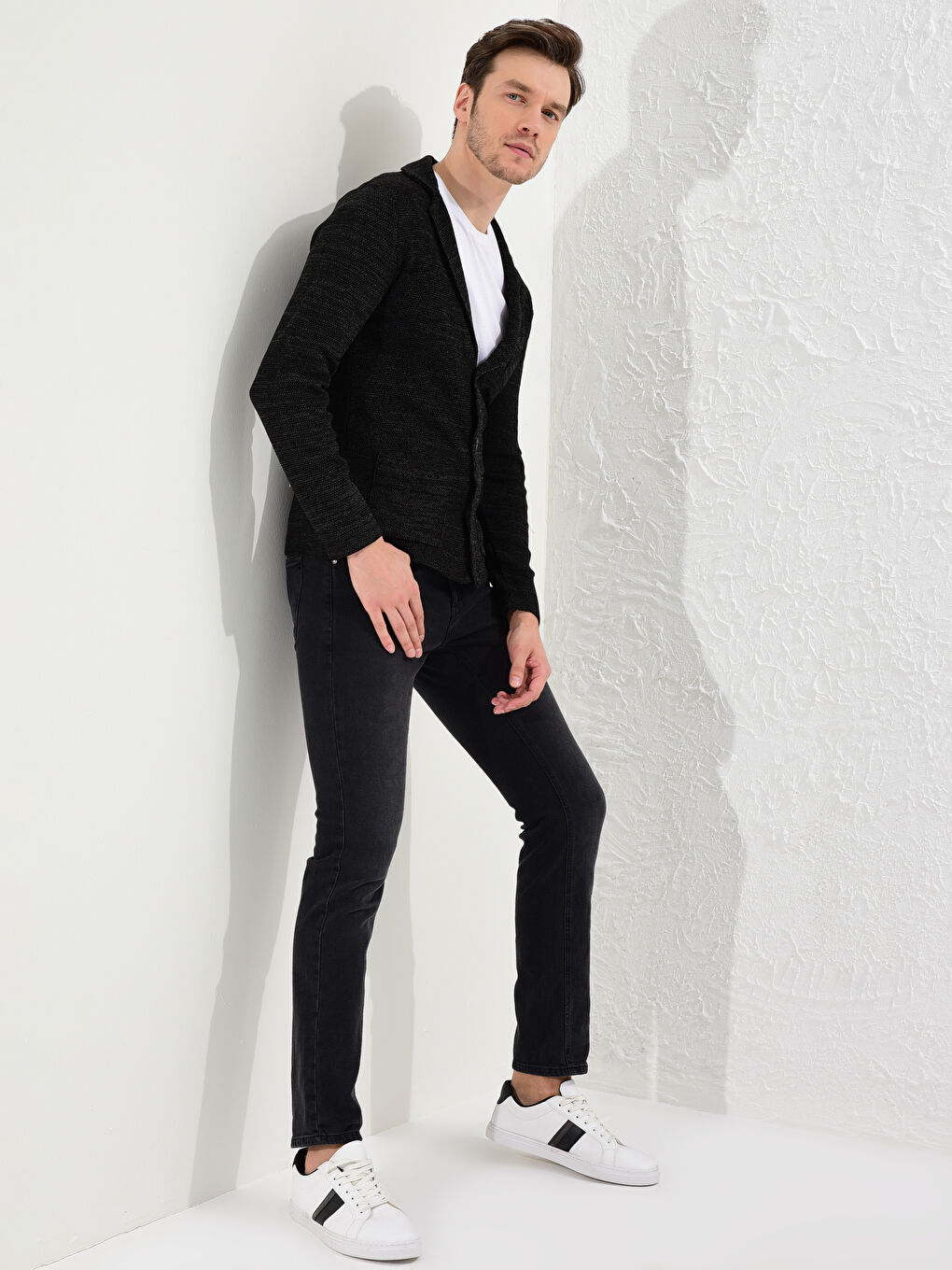 V-Neck Tricot Cardigan-1