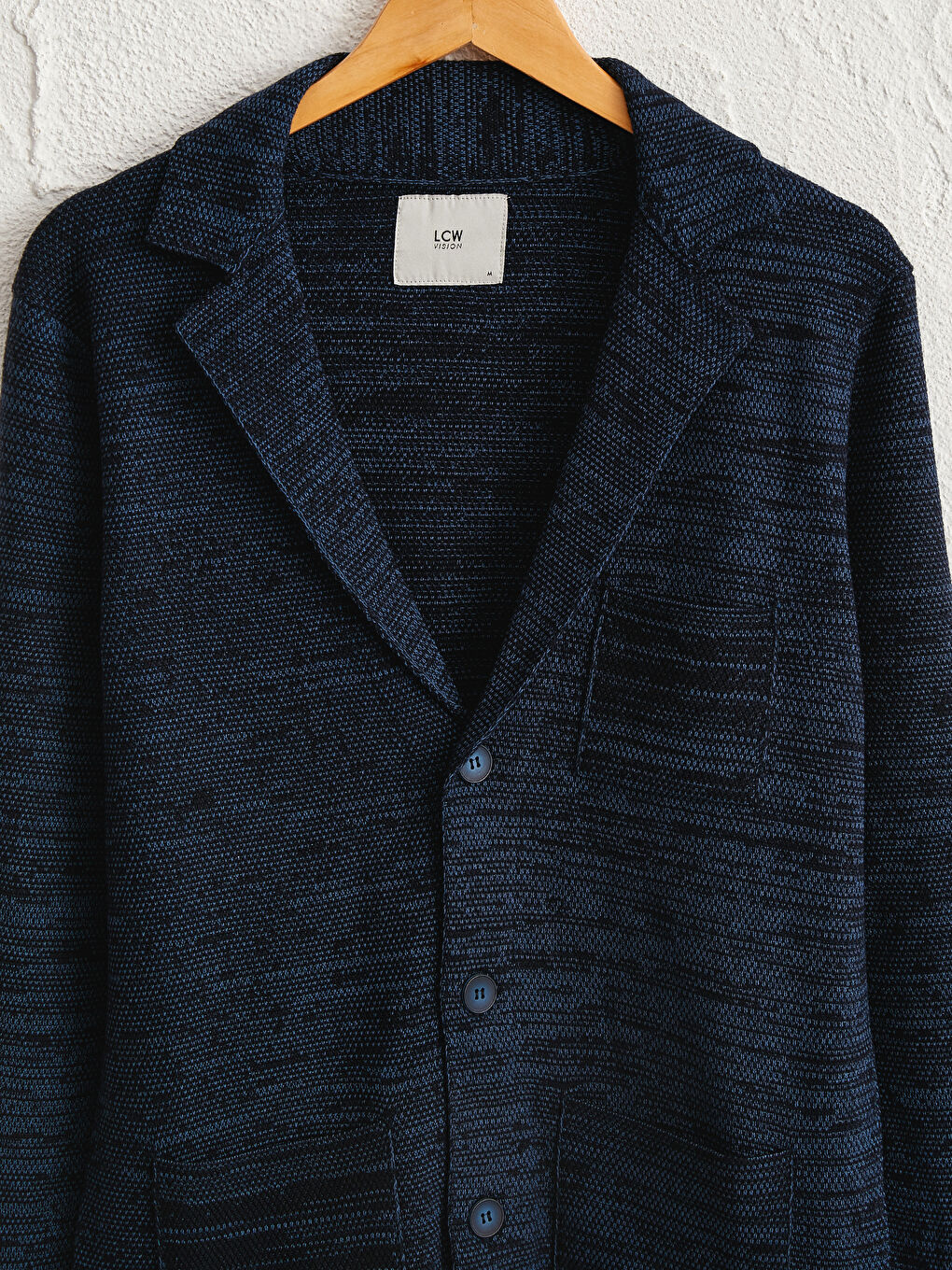 Lacivert V Yaka Akrilik Triko Hırka-2