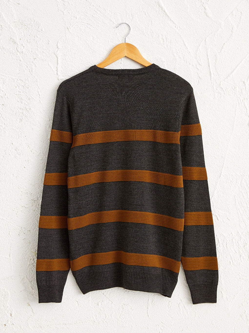 Crew Neck Striped Lightweight Tricot Jumper-1