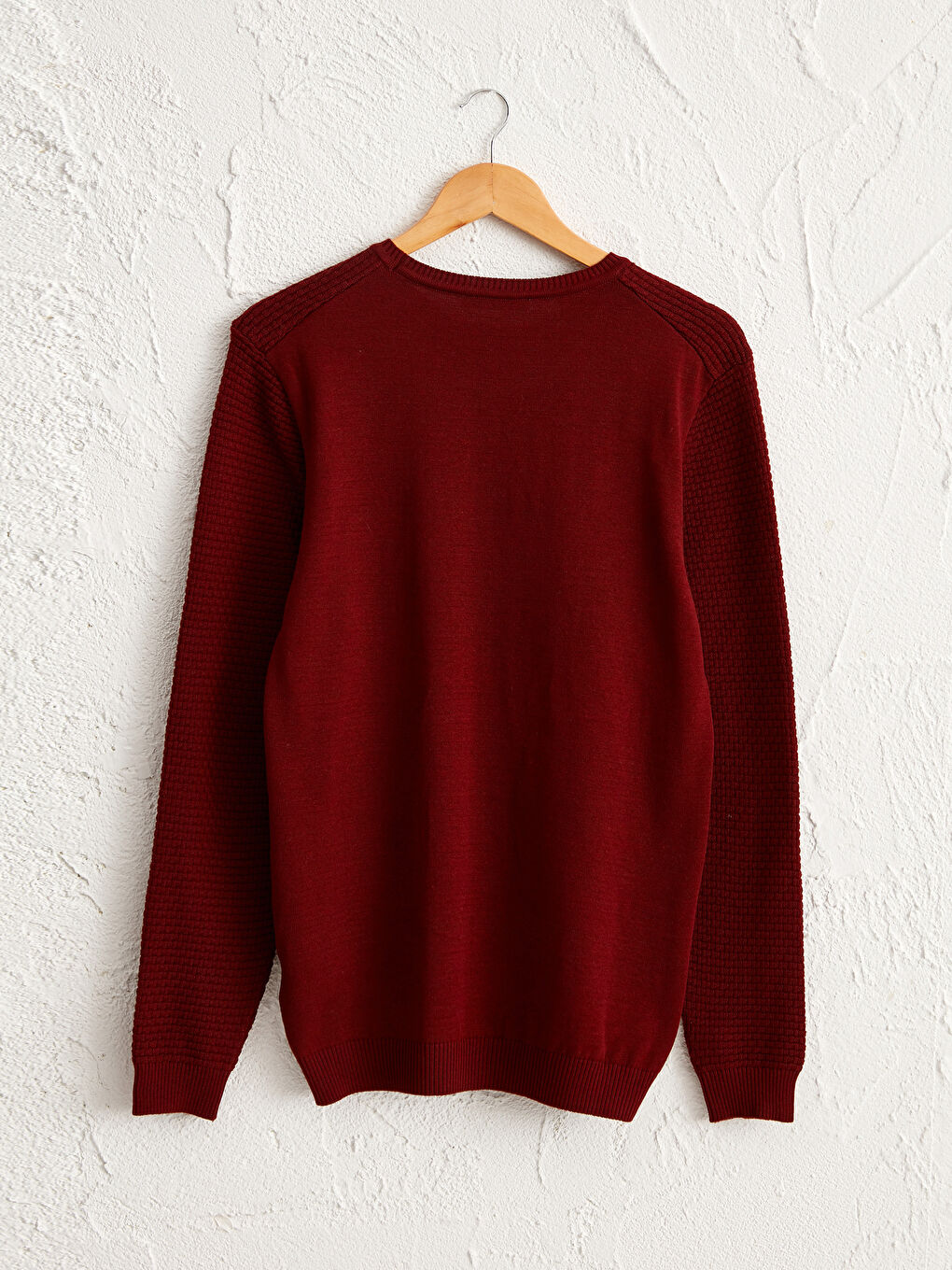 Kahverengi Bisiklet Yaka İnce Triko Kazak-1