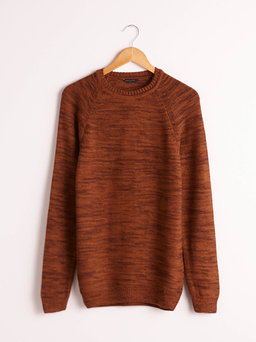 Kahverengi Bisiklet Yaka Akrilik Triko Kazak-3