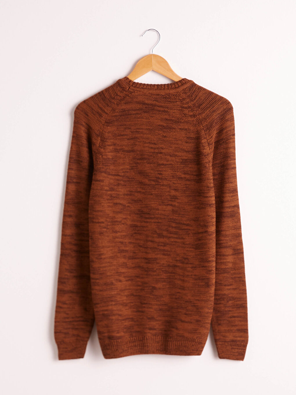 Kahverengi Bisiklet Yaka Akrilik Triko Kazak-4