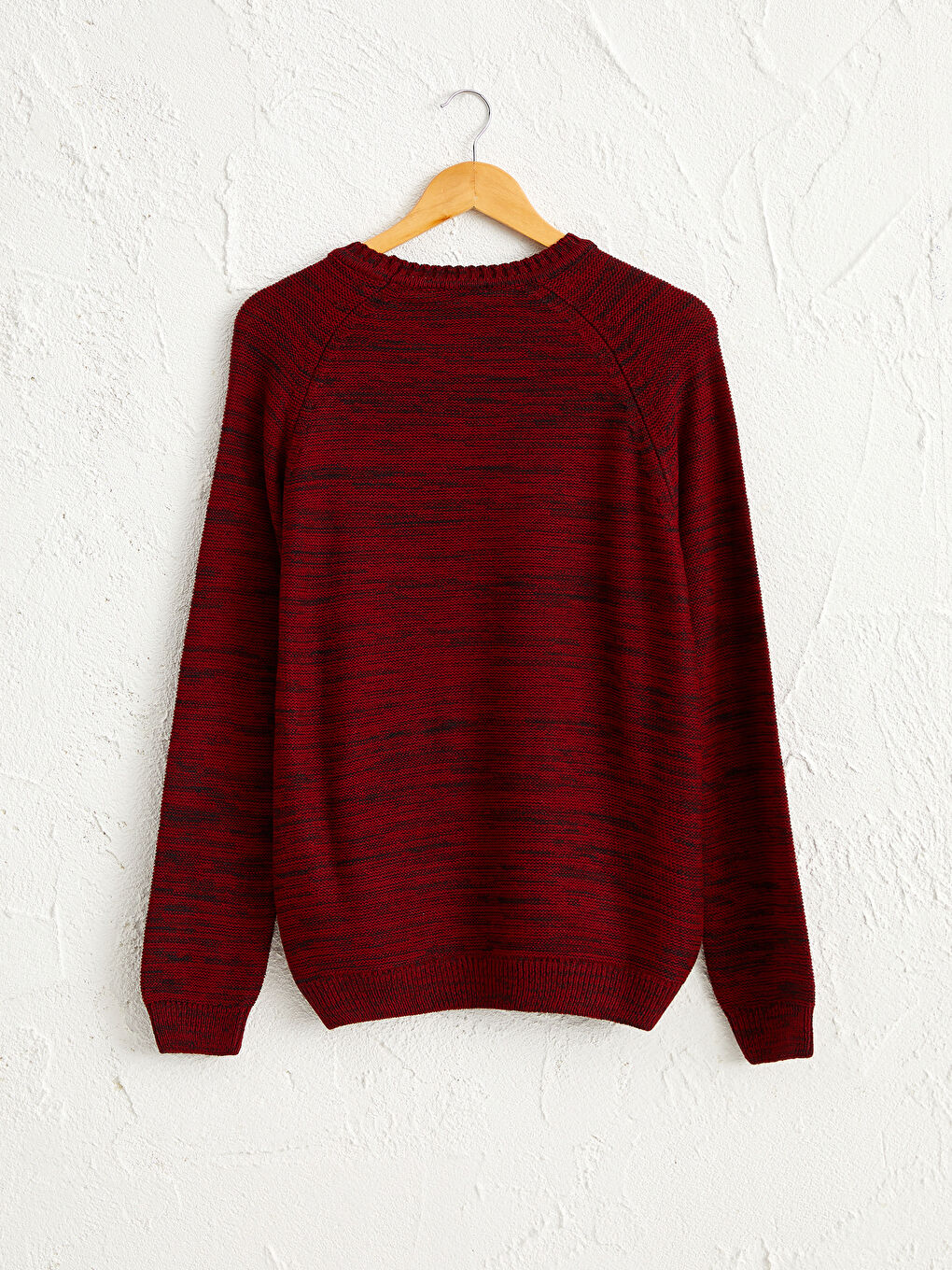 Kırmızı Bisiklet Yaka Akrilik Triko Kazak-1