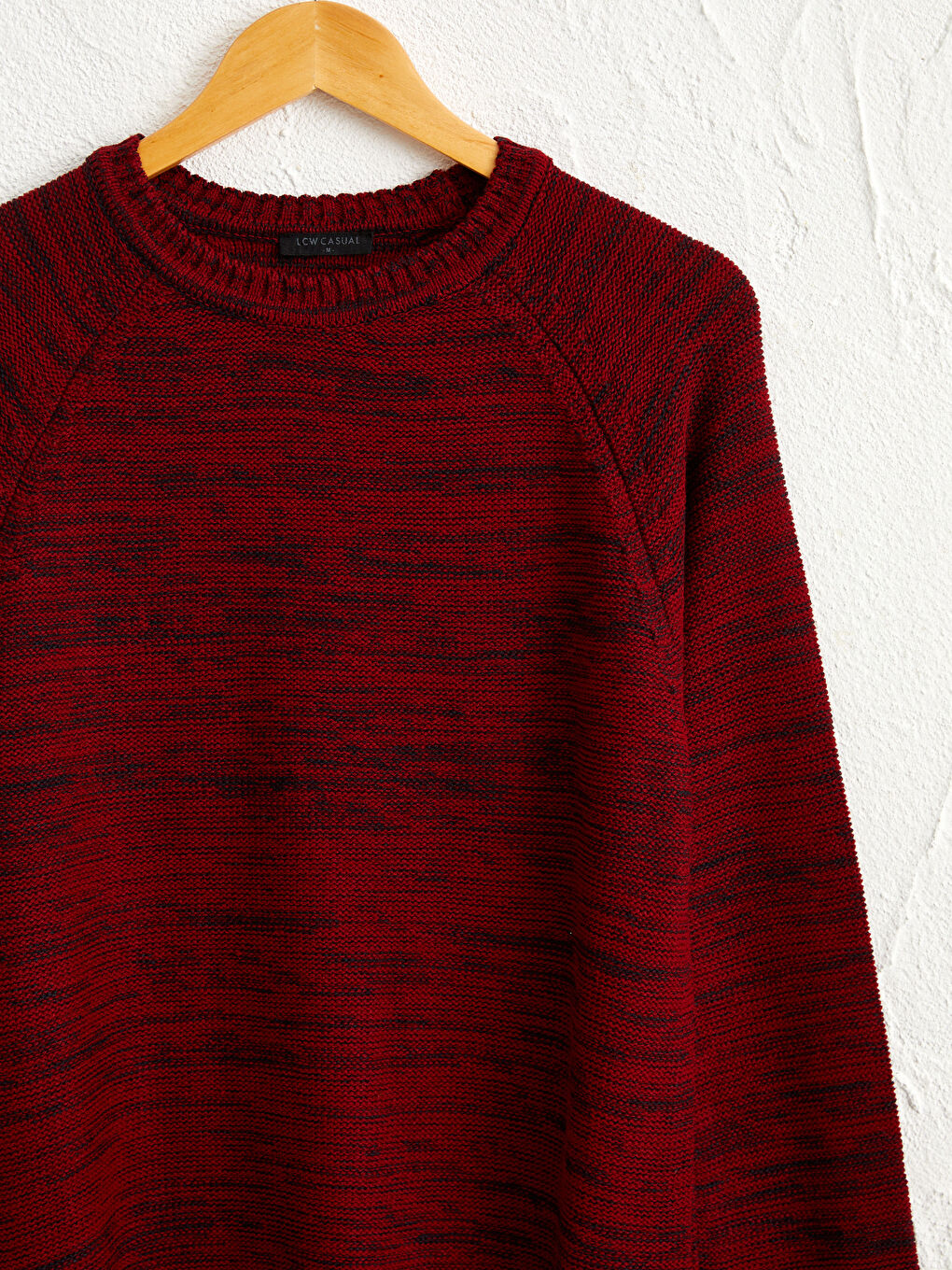 Kırmızı Bisiklet Yaka Akrilik Triko Kazak-2