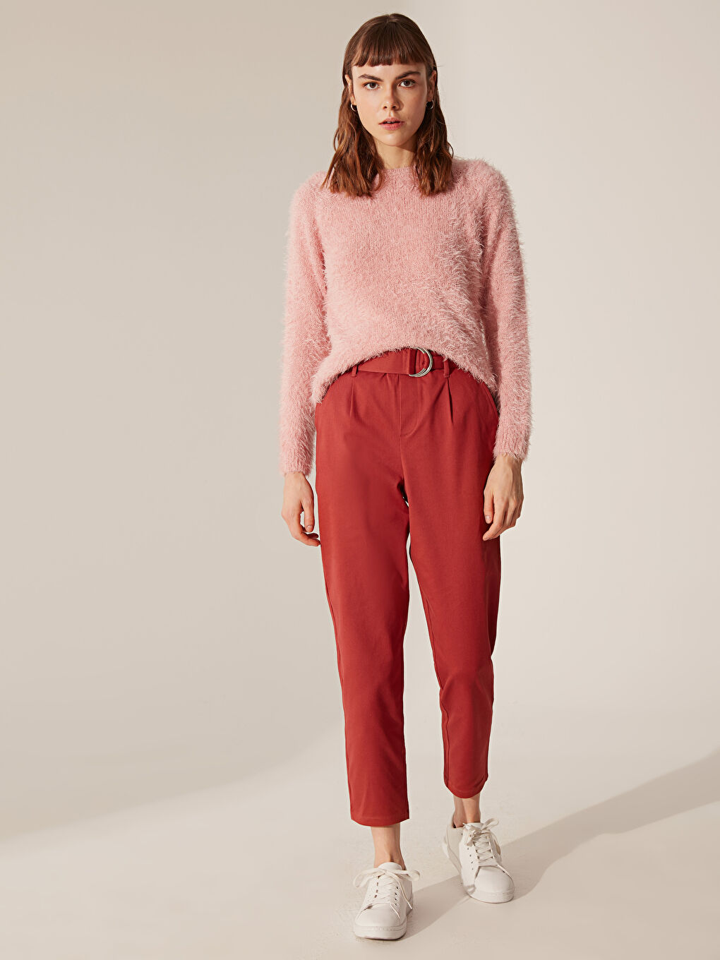 Свитер Женский Трикотажный С Круглым Вырезом И Длинными Рукавами Стандартного Кроя-2