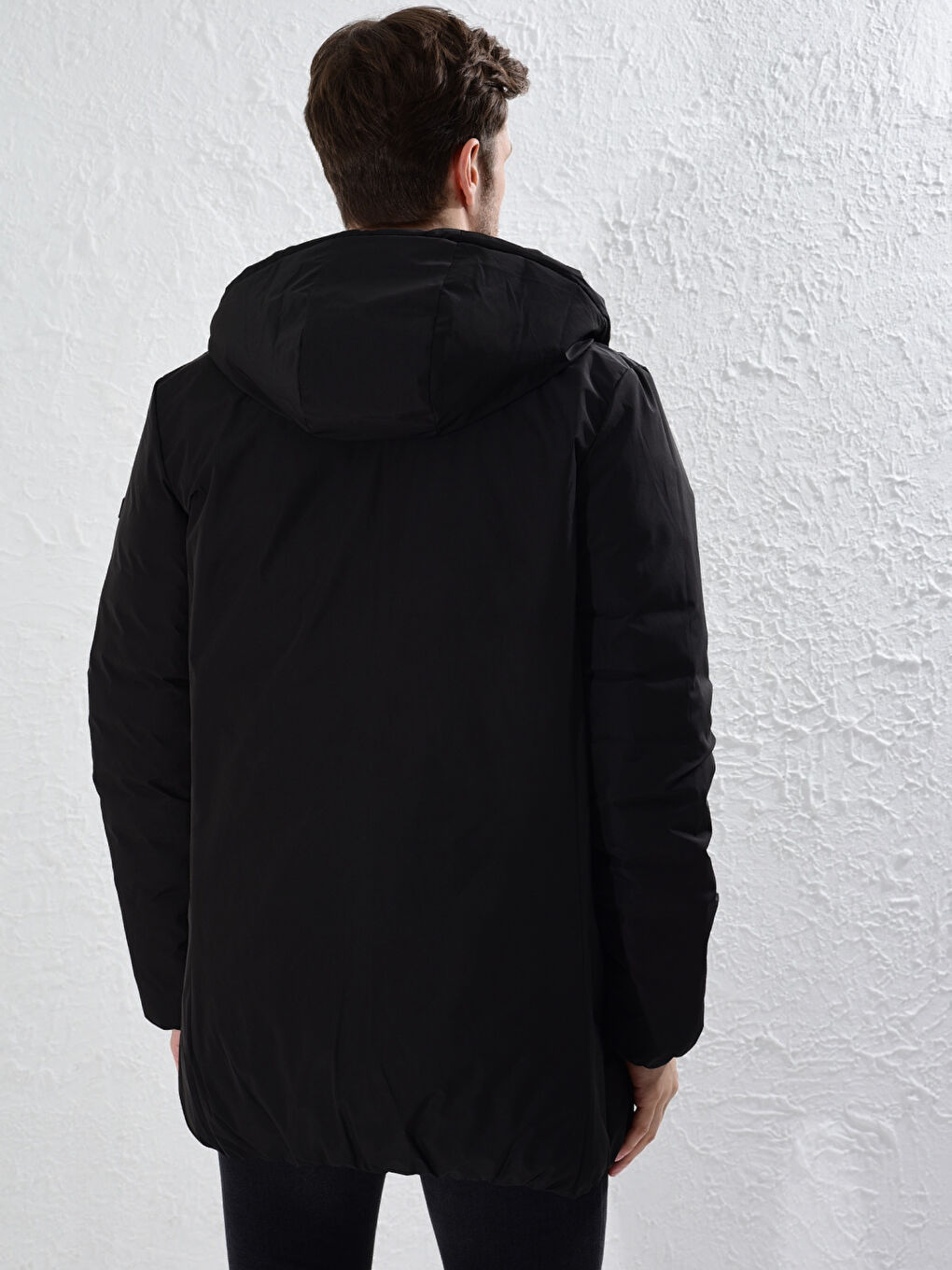 Haki Rahat Kalıp Kapüşonlu Çift Taraflı Şişme Mont-6