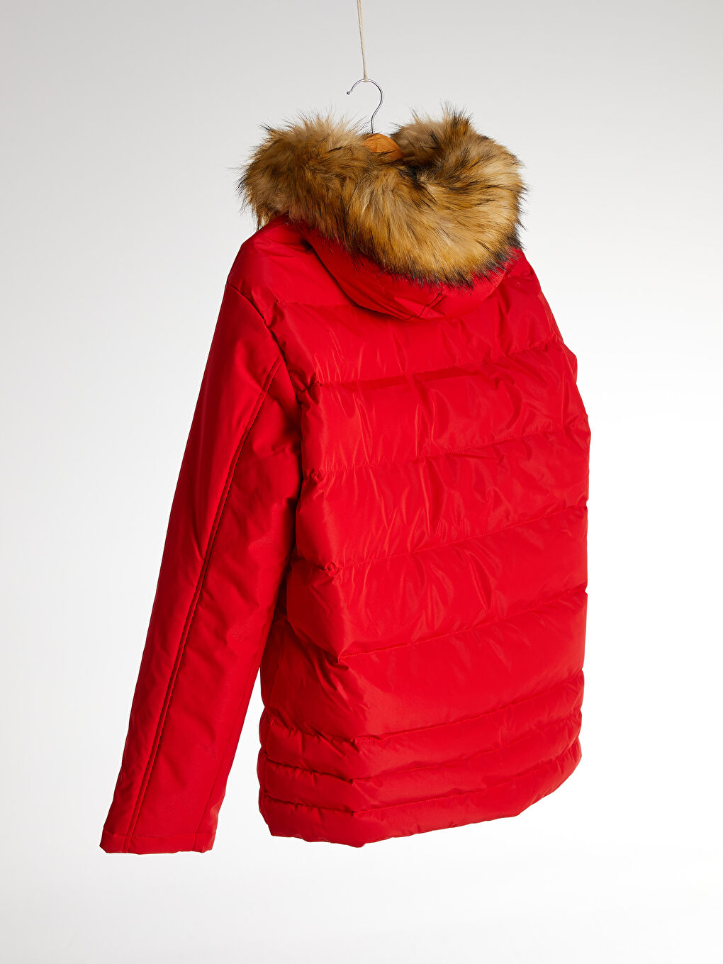 Palton Scurt Gros cu Guler din Blană, Croială Standard-1