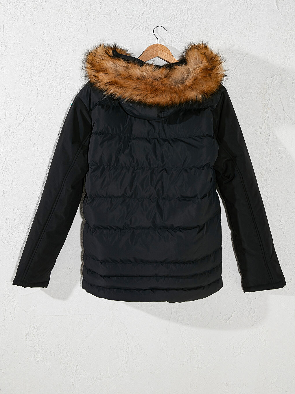 XSIDE Standard Fit Fur Neck Heavy Short Coat -0W1643Z8-J0F