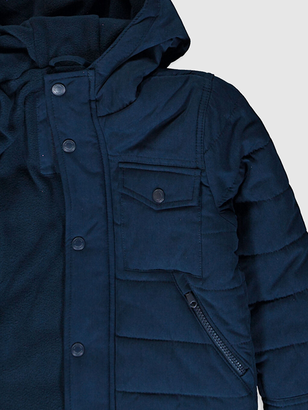 Короткое толстое пальто с капюшоном для мальчика-2