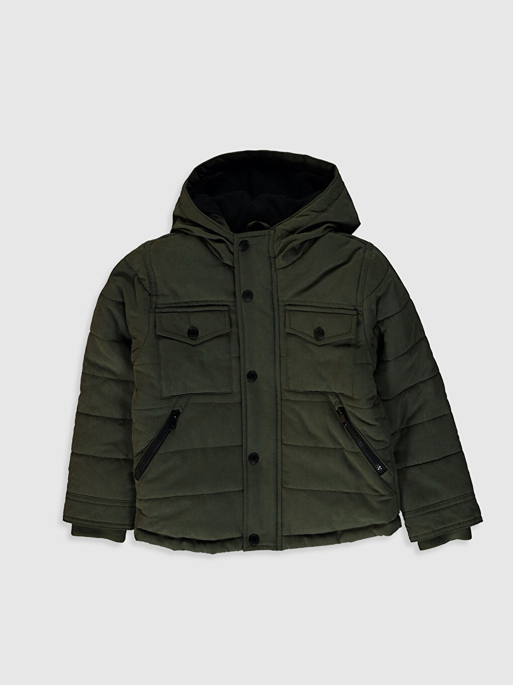 Короткое толстое пальто с капюшоном для мальчика