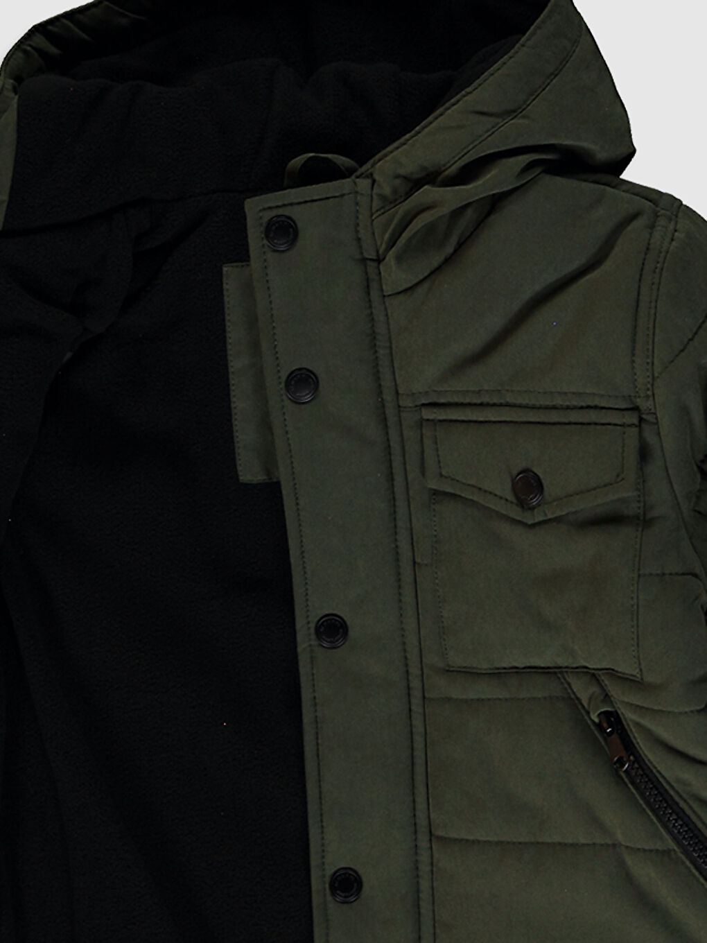 Короткое толстое пальто с капюшоном для мальчика-2