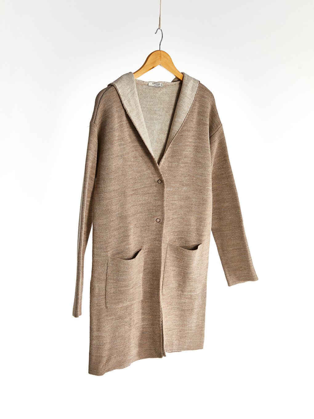 Женский кардиган с капюшоном и длинным рукавом