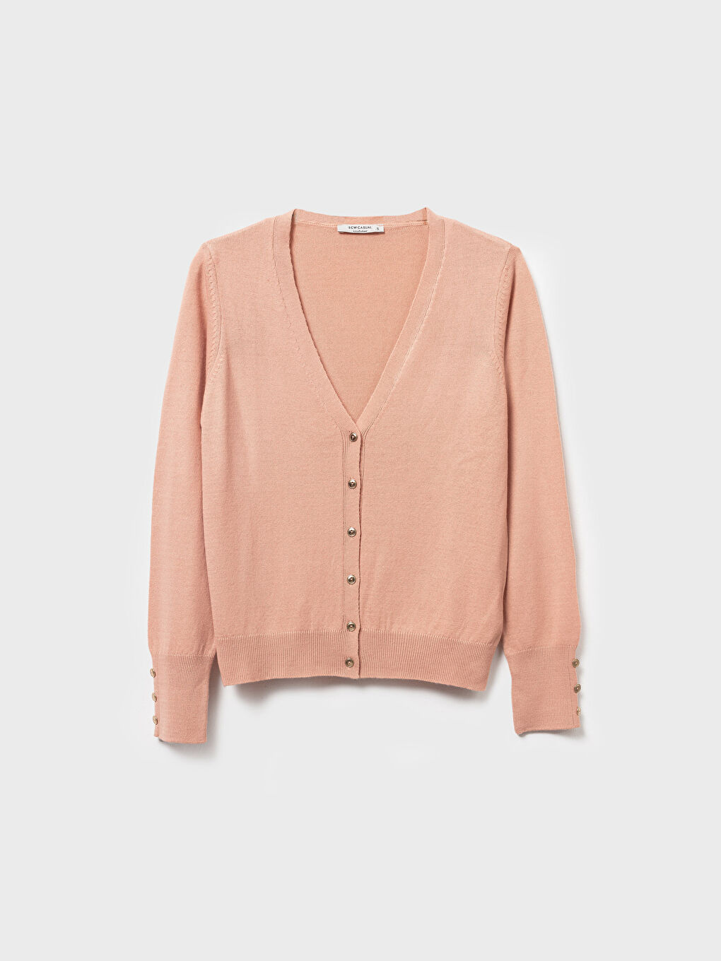 كارديجان تريكو بياقة على شكل حرف V وأكمام طويلة للسيدات