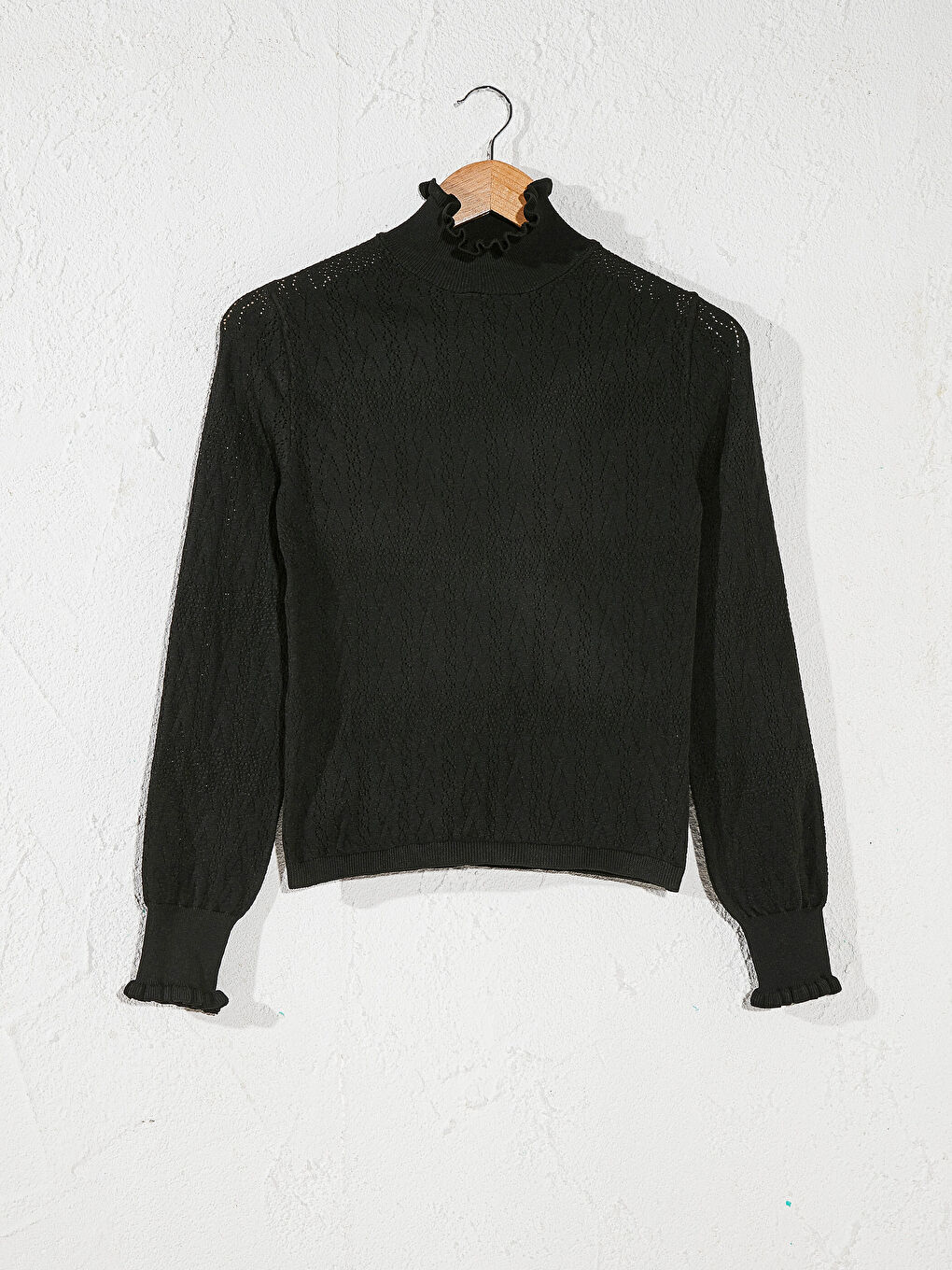 Ruffled Lightweight Tricot Jumper