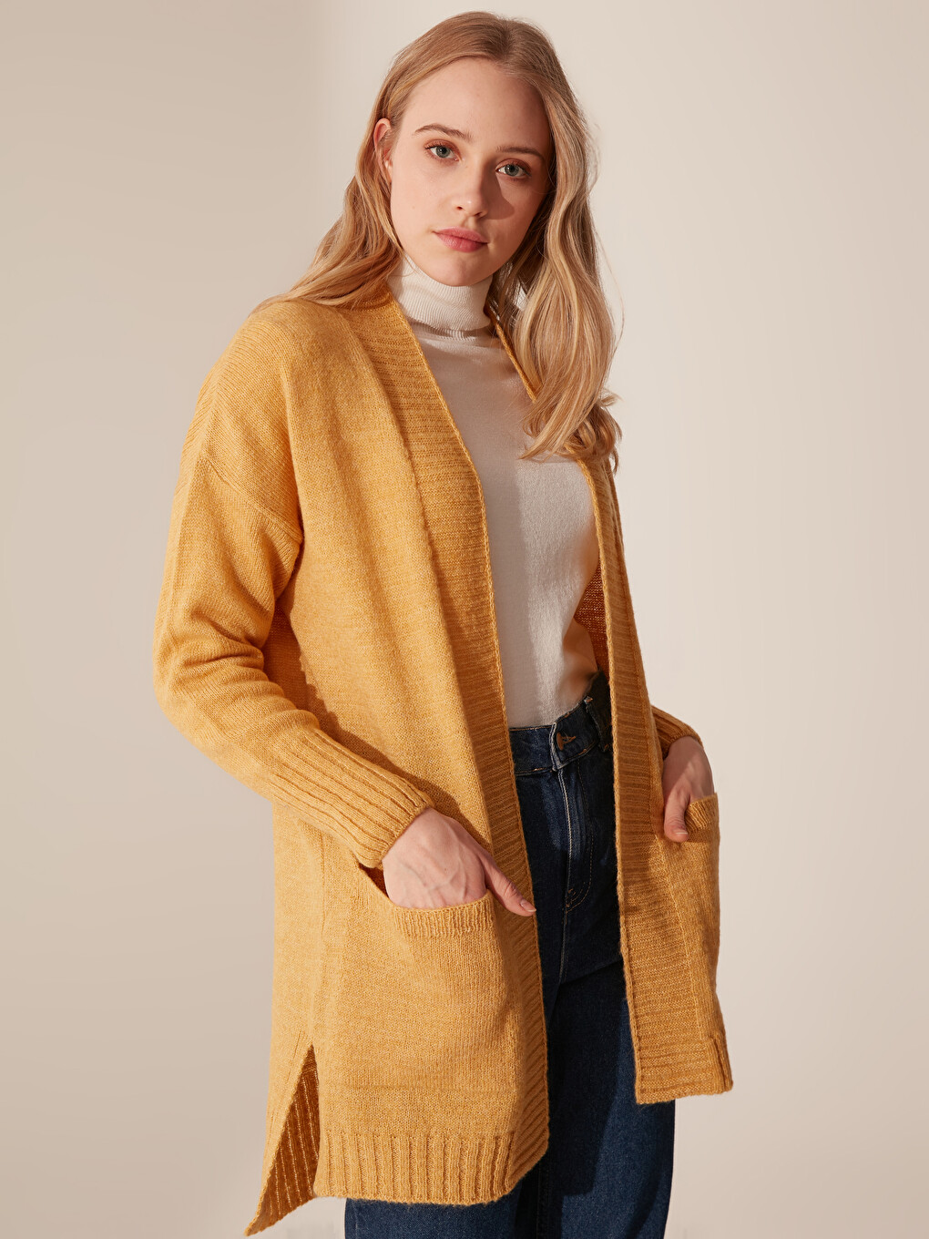 Long Sleeve Women's Pocket Knitwear Cardigan-2