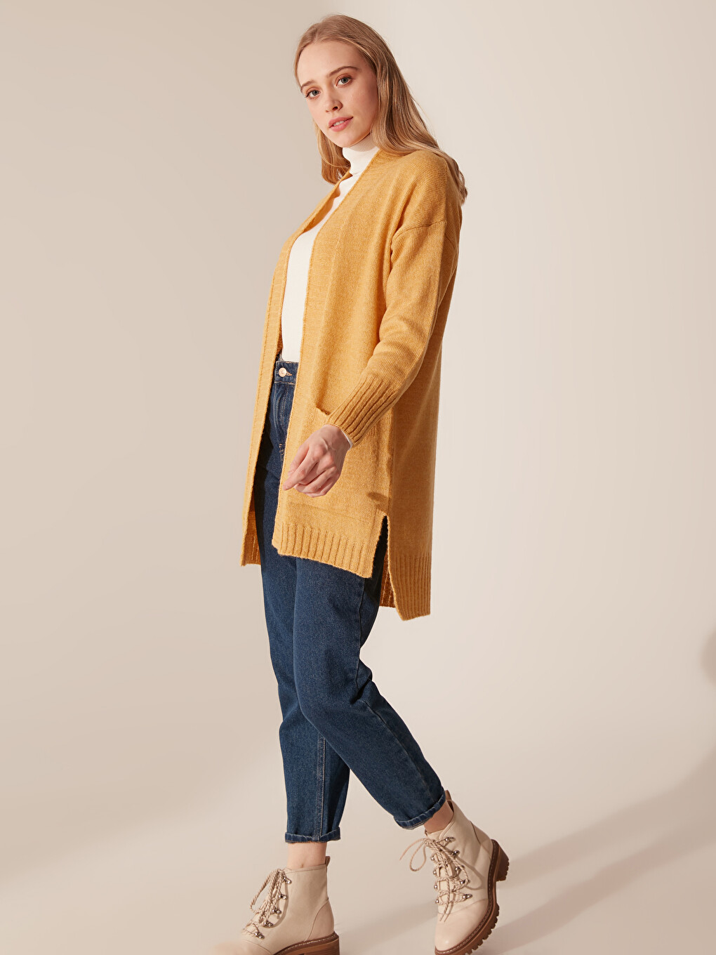 Long Sleeve Women's Pocket Knitwear Cardigan-3