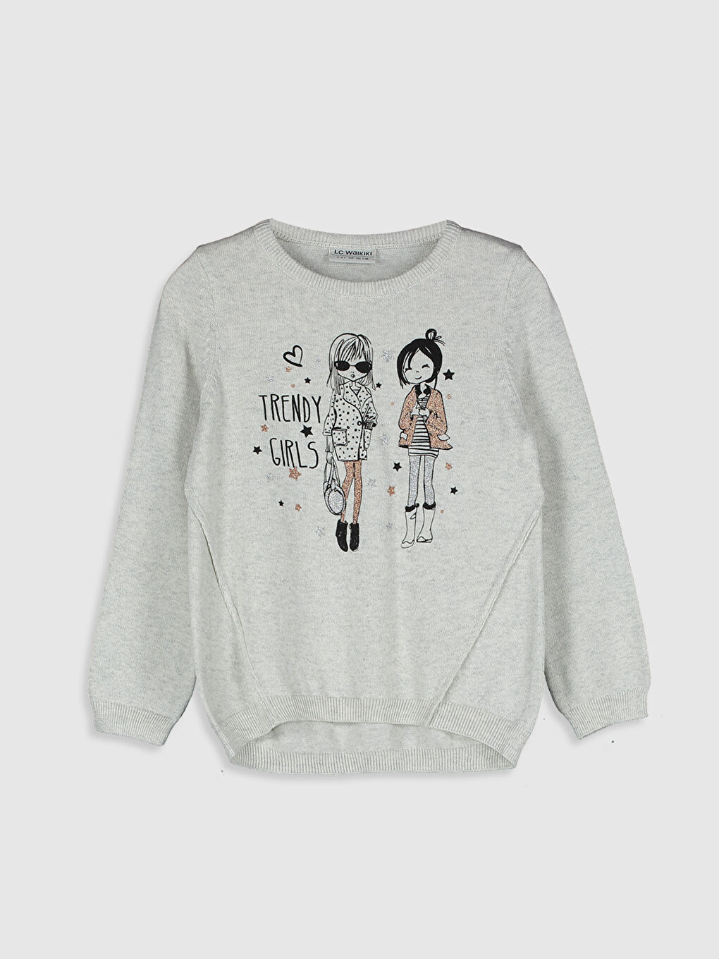 Beyaz Bisiklet Yaka Uzun Kollu Kız Çocuk Kazak