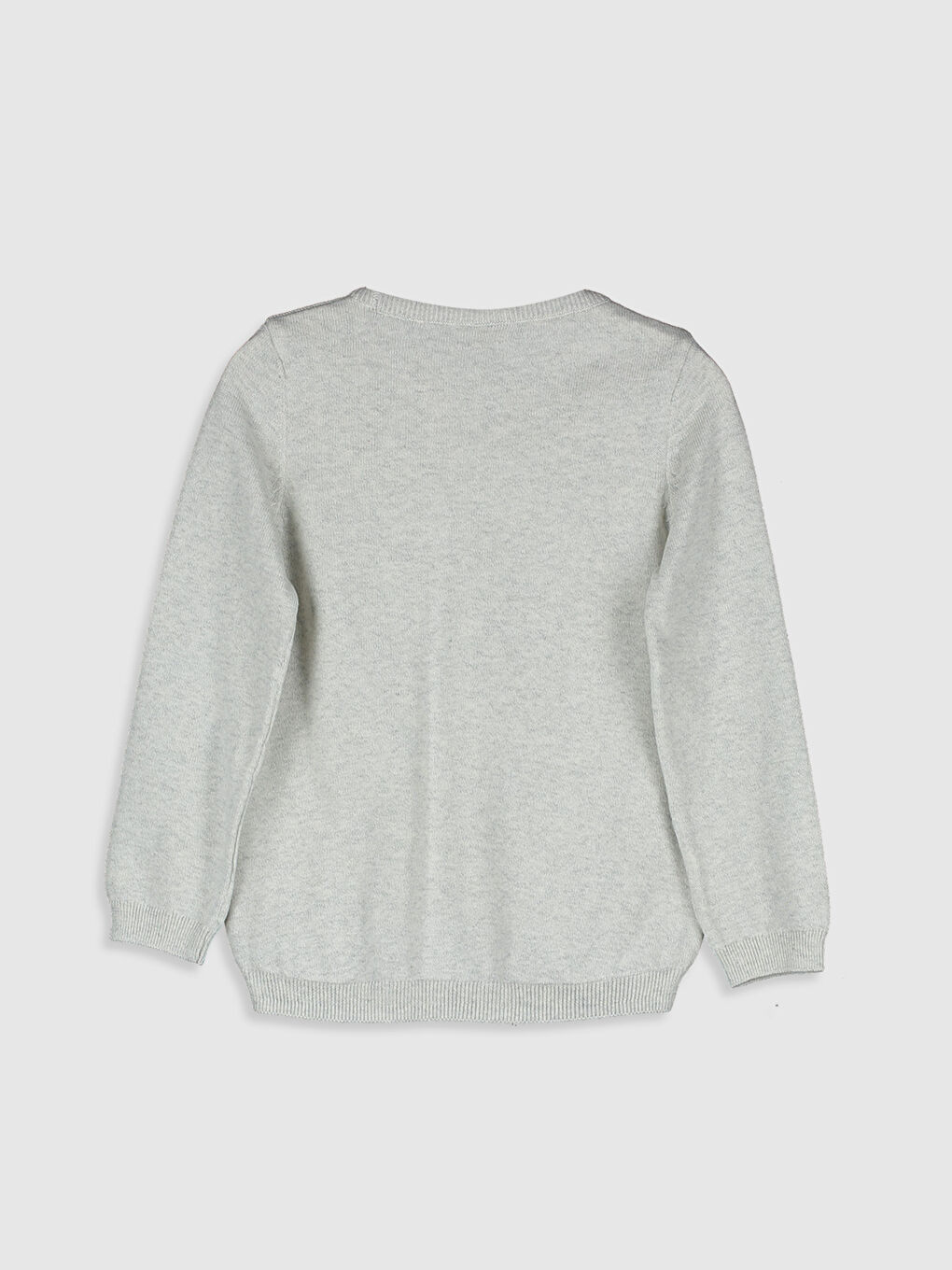 Beyaz Bisiklet Yaka Uzun Kollu Kız Çocuk Kazak-1