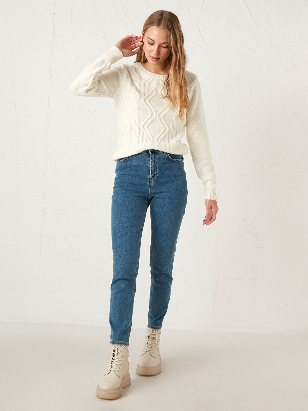 Self-Patterned Tricot Jumper-4