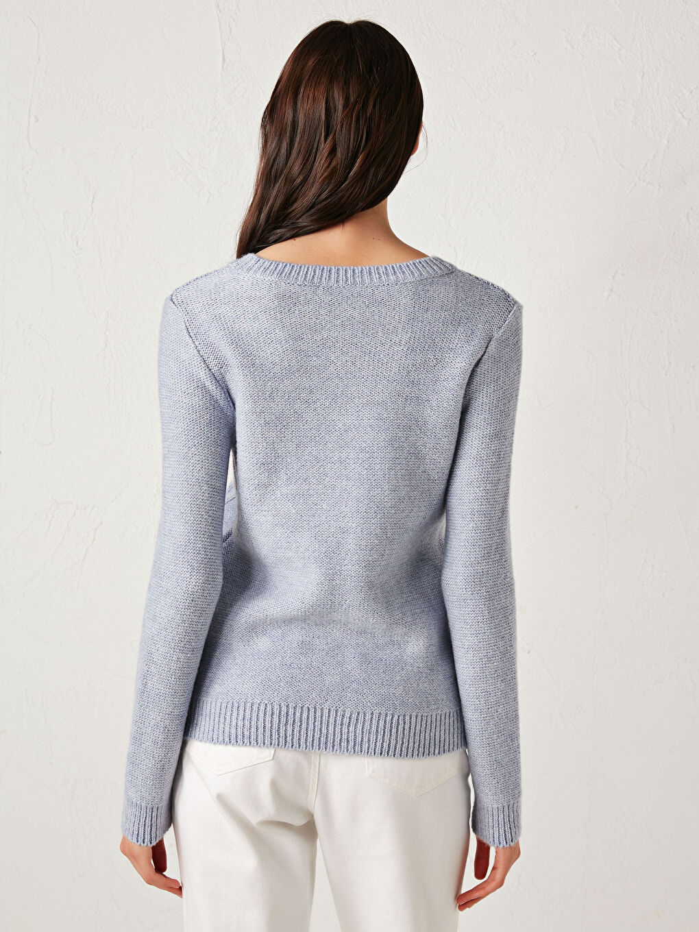 Crew Neck Acrylic Tricot Jumper-2
