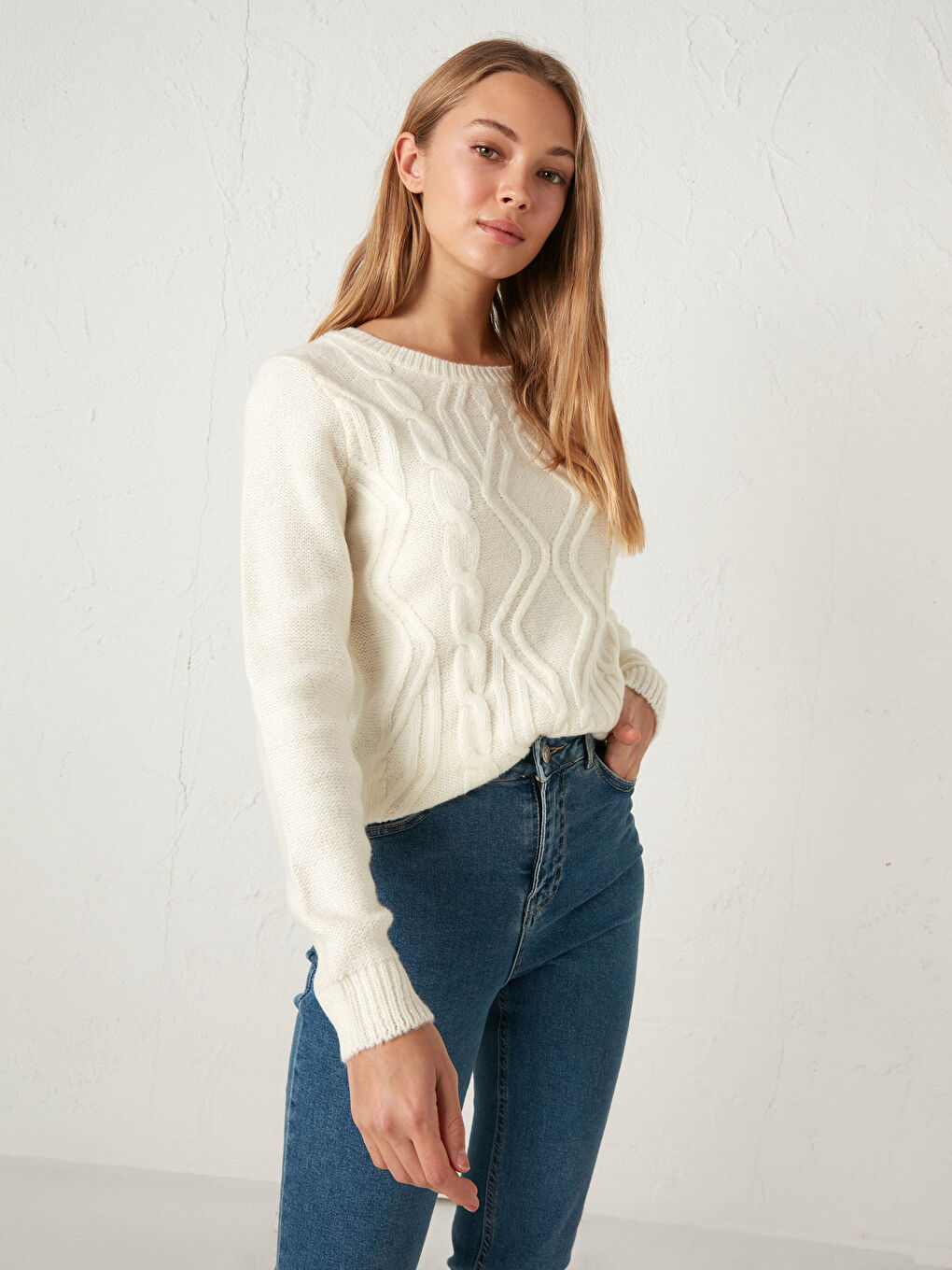 Self-Patterned Tricot Jumper-1
